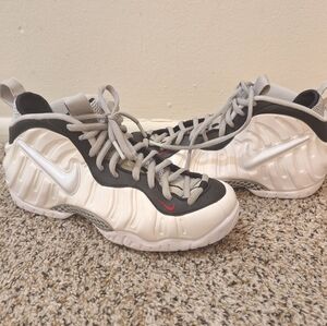 Nike Air Foamposite Pro White Black University Red - Size 9.5 Women / 8 Mens